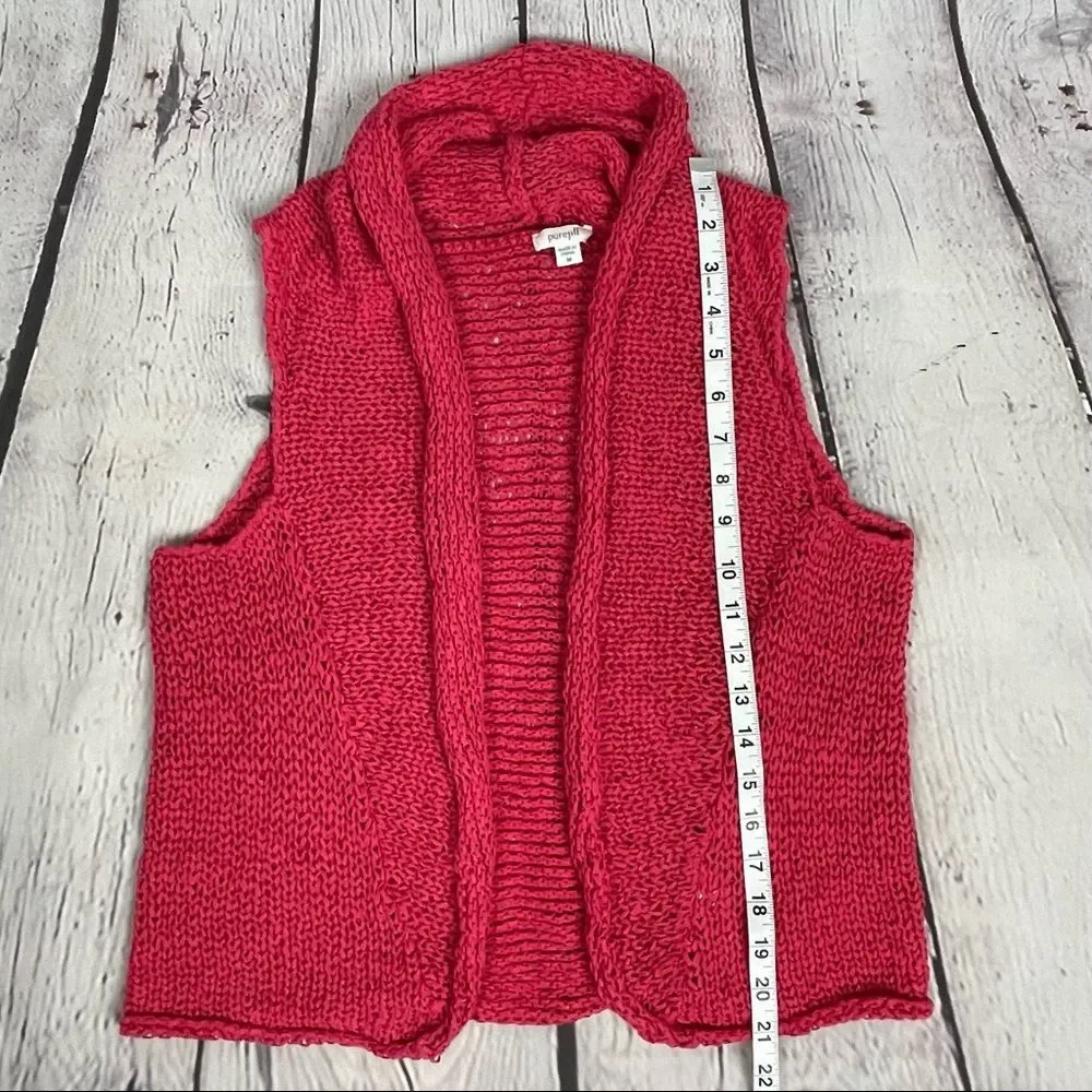 J.JILL Pure Jill coral red knit cotton vest size M - Picture 8 of 12